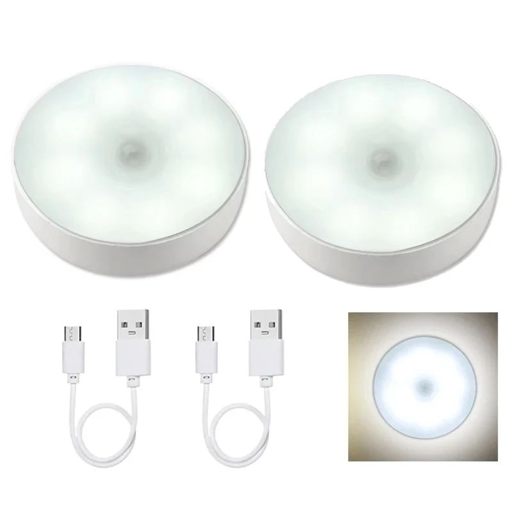 Motion Sensor LED Night Light USB Rechargeable Wireless Closet Cabinet Light For Kitchen Stairs W 18
