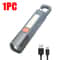 110 Pcs USB Rechargeable XPE LED Flashlight With Hook Super Bright Zoomable Waterproof Torch For C 6