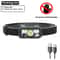 Mini USB Rechargeable Sensor COB LED Headlamp Powerful HandsFree Headlight For Fishing Camping Hik 8