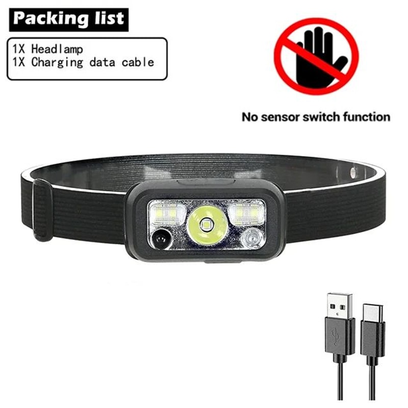 Mini USB Rechargeable Sensor COB LED Headlamp Powerful HandsFree Headlight For Fishing Camping Hik 8