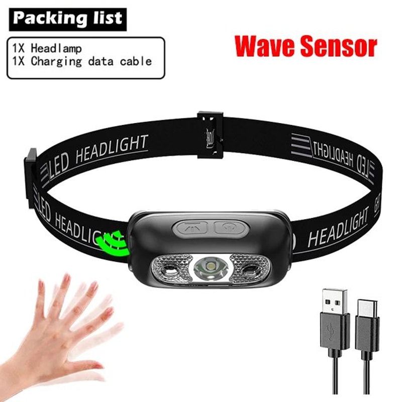 Mini USB Rechargeable Sensor COB LED Headlamp Powerful HandsFree Headlight For Fishing Camping Hik 9