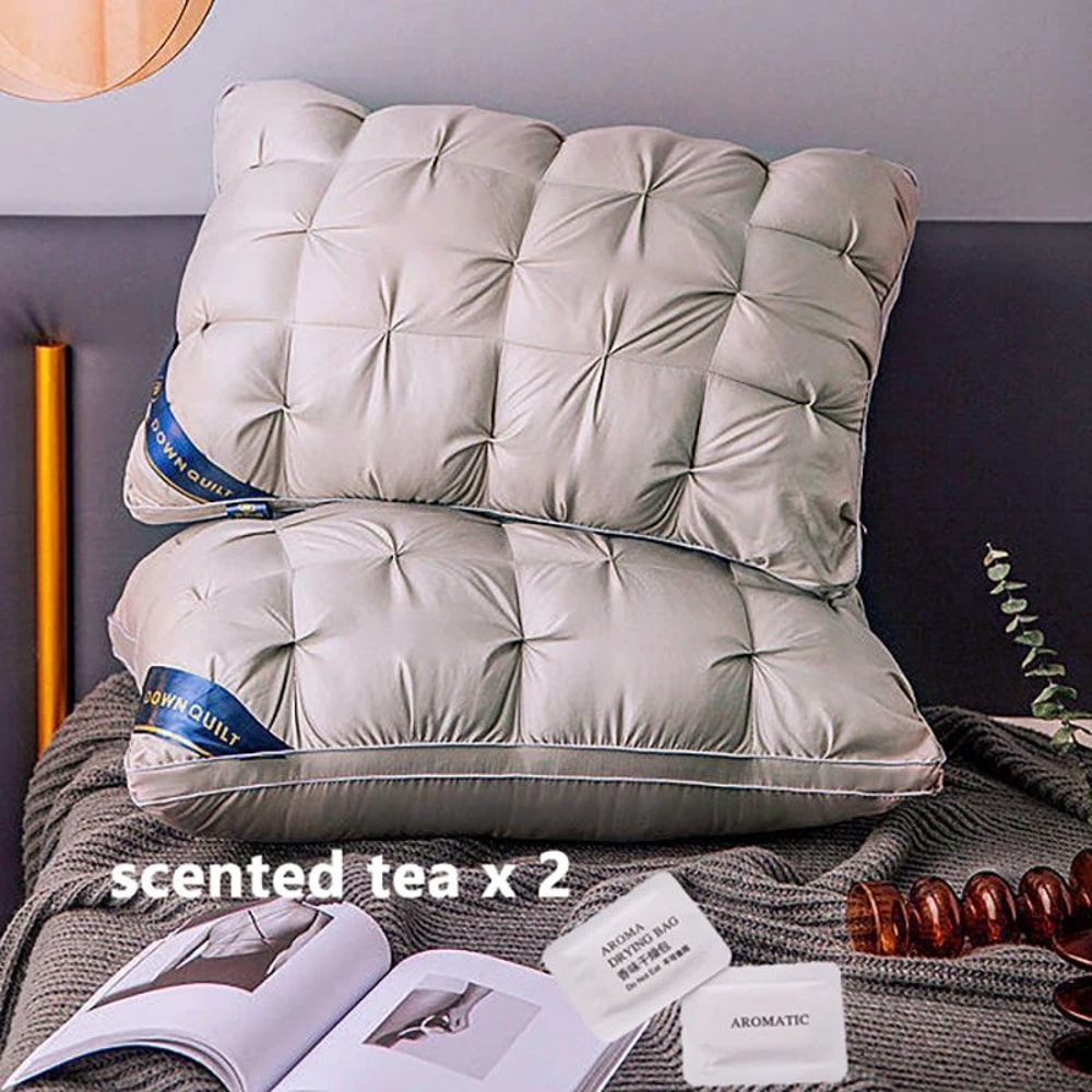 2Pack Luxury Hotel Pillows Soft Support Bed Pillows For Back Side Stomach Sleepers Fluffy Comfort 0