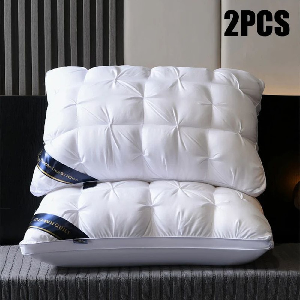 2Pack Luxury Hotel Pillows Soft Support Bed Pillows For Back Side Stomach Sleepers Fluffy Comfort 3