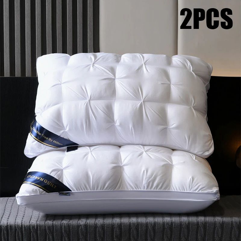 2Pack Luxury Hotel Pillows Soft Support Bed Pillows For Back Side Stomach Sleepers Fluffy Comfort 3