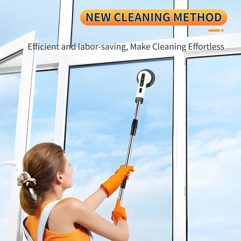 2025 Electric Rotating Floor Scrubber Brush Rechargeable Power Shower Tile Cleaner With 9 Heads D 5