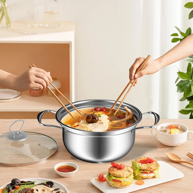 15 Pcs Stainless Steel Cookware Set Nonstick Pots Pans With Frying Pan Wok Stew Pot Durable Kitc 2
