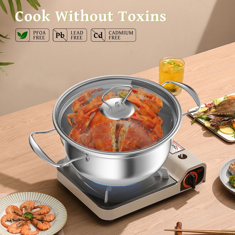 15 Pcs Stainless Steel Cookware Set Nonstick Pots Pans With Frying Pan Wok Stew Pot Durable Kitc 3