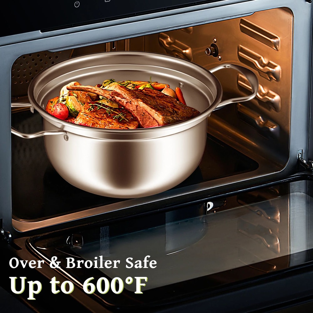 15 Pcs Stainless Steel Cookware Set Nonstick Pots Pans With Frying Pan Wok Stew Pot Durable Kitc 4