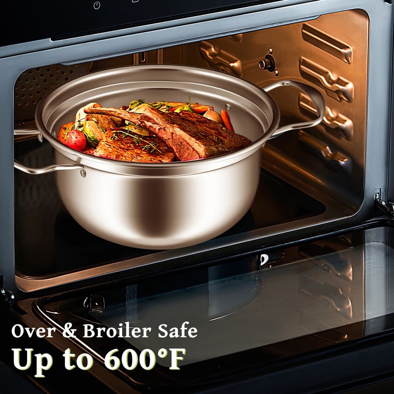 15 Pcs Stainless Steel Cookware Set Nonstick Pots Pans With Frying Pan Wok Stew Pot Durable Kitc 4