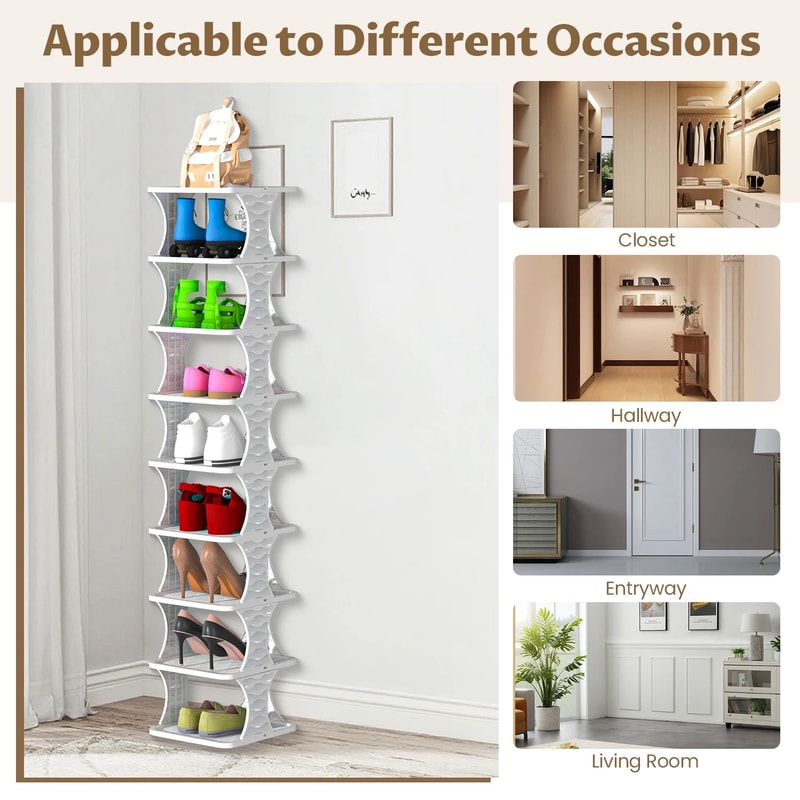 Vertical MultiTier Shoe Rack Organizer Minimalist SpaceSaving Shoe Storage Shelf For Bedroom Close 4