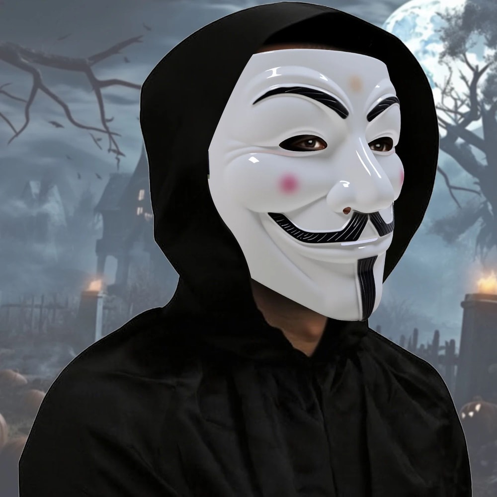 Guy Fawkes V Mask Anonymous Hacker Style Halloween Costume Mask For Cosplay Parties Horror Christ 1