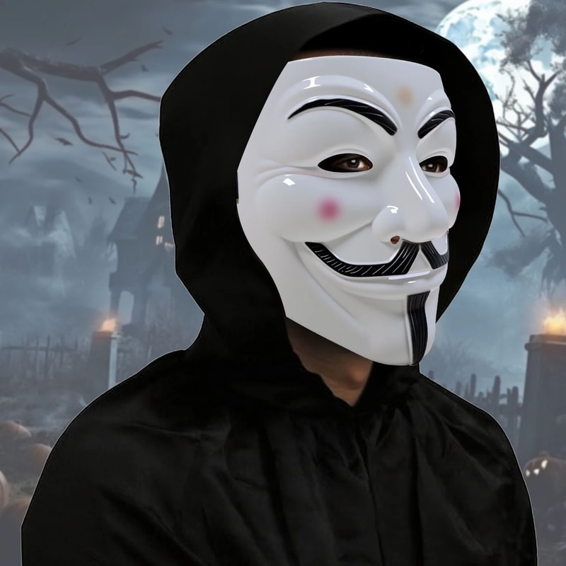 Guy Fawkes V Mask Anonymous Hacker Style Halloween Costume Mask For Cosplay Parties Horror Christ 1