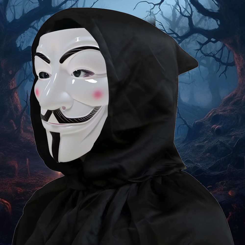 Guy Fawkes V Mask Anonymous Hacker Style Halloween Costume Mask For Cosplay Parties Horror Christ 4