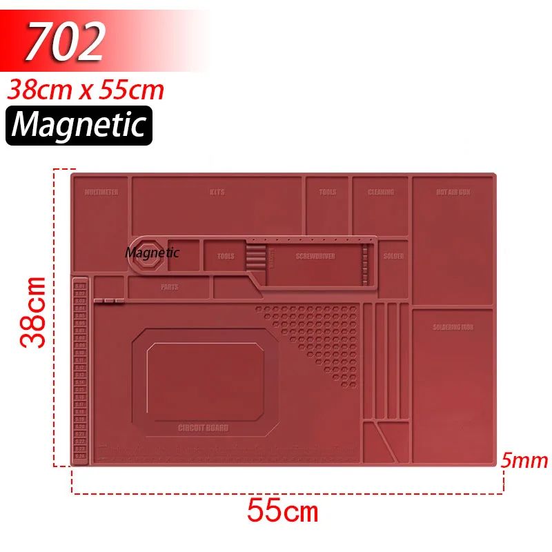 HeatResistant Silicone Soldering Mat 932F AntiStatic Magnetic Workbench Mat For Phone Laptop Watc 18