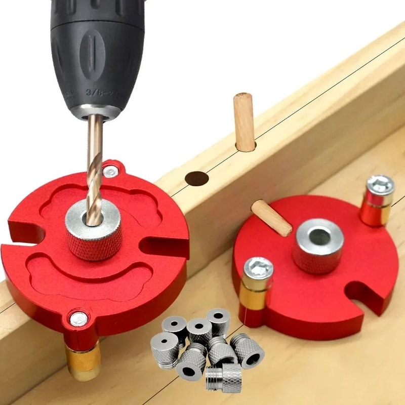 SelfCentering Dowel Jig Kit 1239 In Aluminum Drill Guide With Metal Bushings For Accurate Woodwork 4