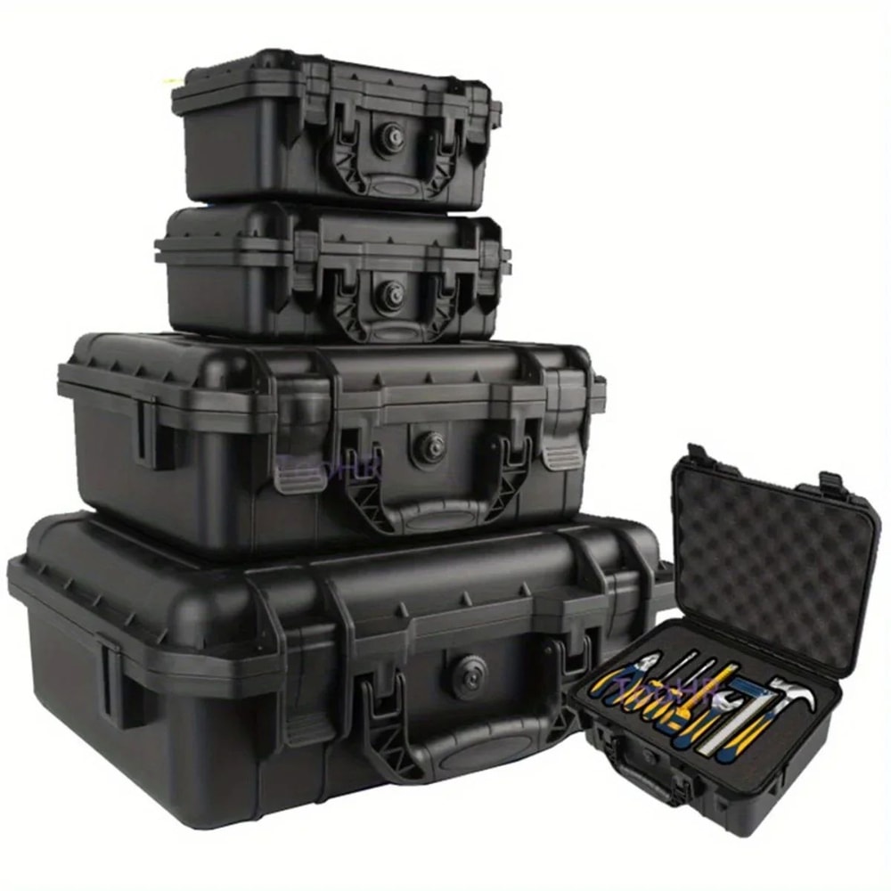 Waterproof Hard Carry Tool Case With PreCut Foam Shockproof Protective Storage Box For Tools Elec 5