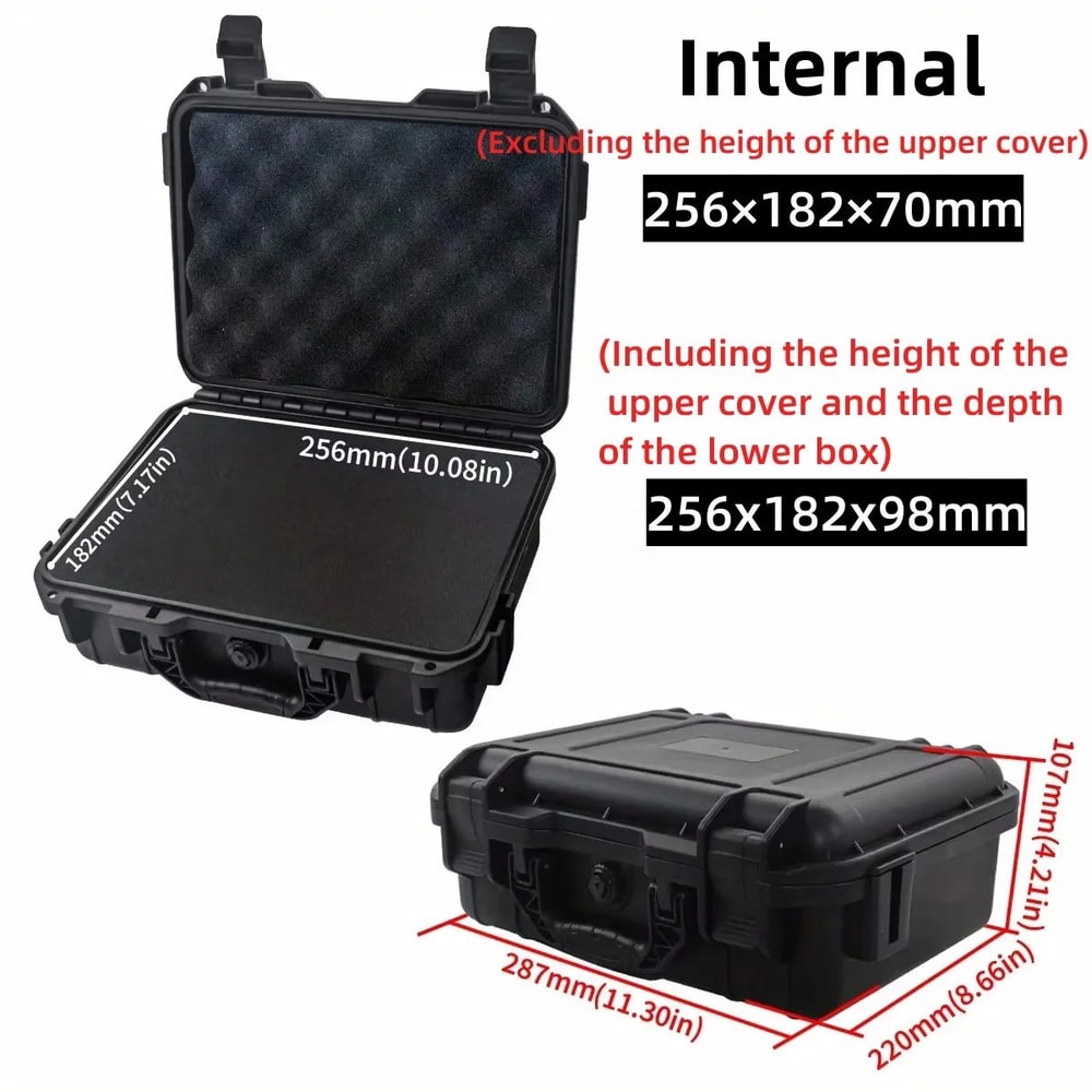 Waterproof Hard Carry Tool Case With PreCut Foam Shockproof Protective Storage Box For Tools Elec 7