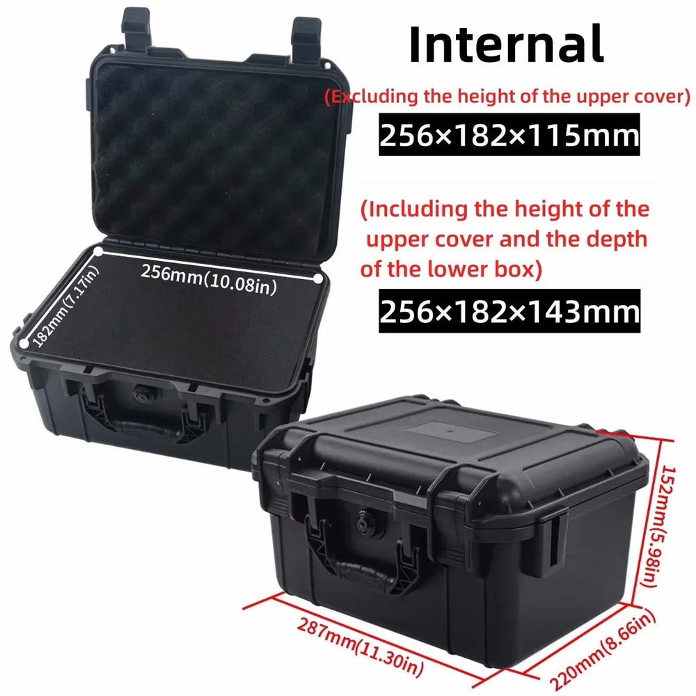 Waterproof Hard Carry Tool Case With PreCut Foam Shockproof Protective Storage Box For Tools Elec 8