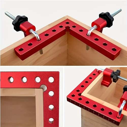 4.7/5.5 Inches 90° Right Angle Clamp Clip – L-Shaped Woodworking Corner Fixing Fixture for Panels, Frames & Cabinets