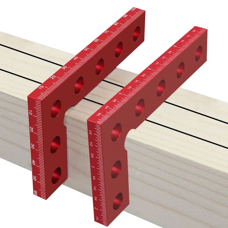 Aluminum 90 Precision Pocket Square For Woodworking Right Angle Marking Gauge Ruler For Carpentry 4