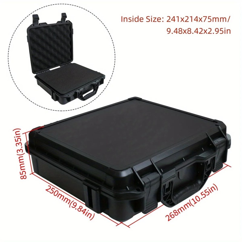 Universal Waterproof Shockproof Hard Tool Case With PreCut Foam Insert Portable Plastic Carry Stor 6