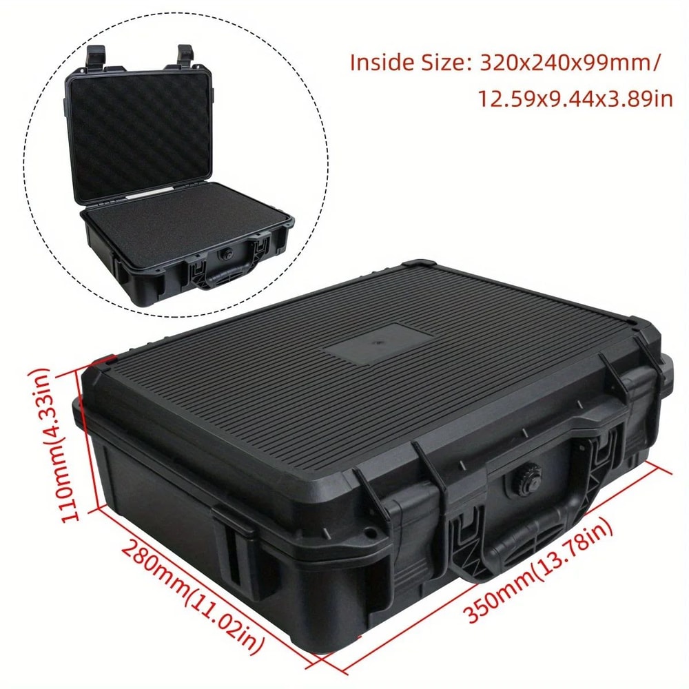 Universal Waterproof Shockproof Hard Tool Case With PreCut Foam Insert Portable Plastic Carry Stor 7