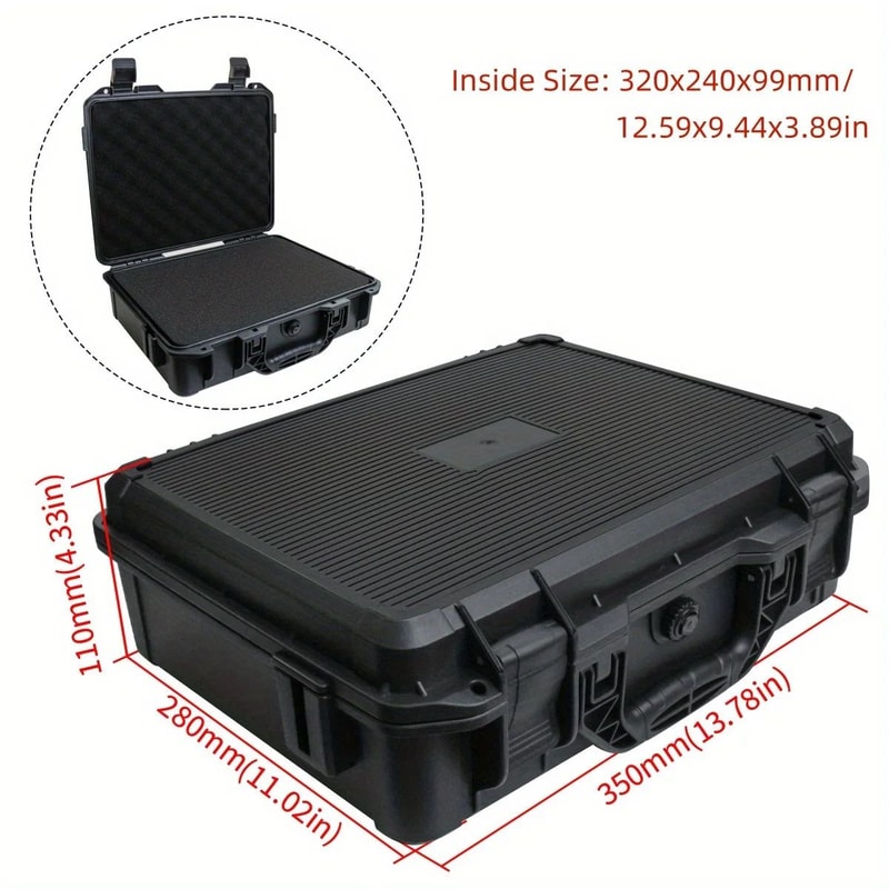 Universal Waterproof Shockproof Hard Tool Case With PreCut Foam Insert Portable Plastic Carry Stor 7