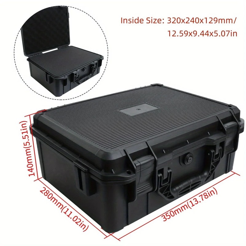 Universal Waterproof Shockproof Hard Tool Case With PreCut Foam Insert Portable Plastic Carry Stor 8