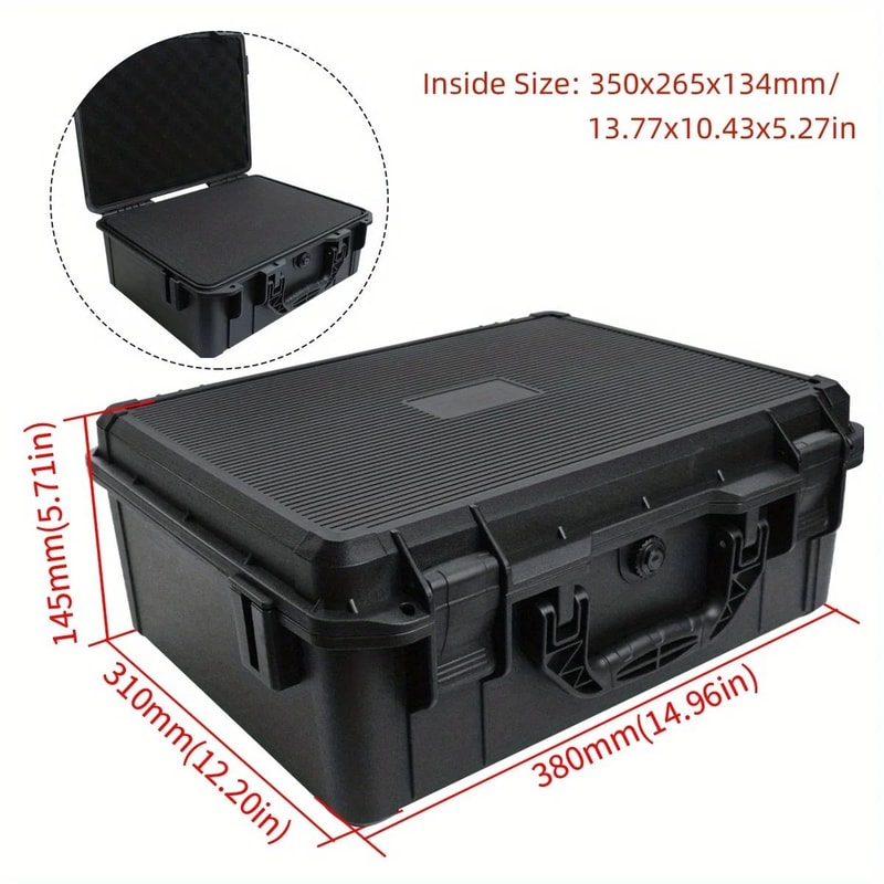 Universal Waterproof Shockproof Hard Tool Case With PreCut Foam Insert Portable Plastic Carry Stor 10