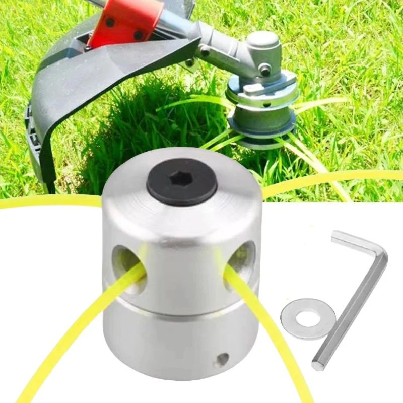 Aluminum 4Line Grass Trimmer Head Heavy Duty Brush Cutter Cutting Line Head Replacement For Strimm 0