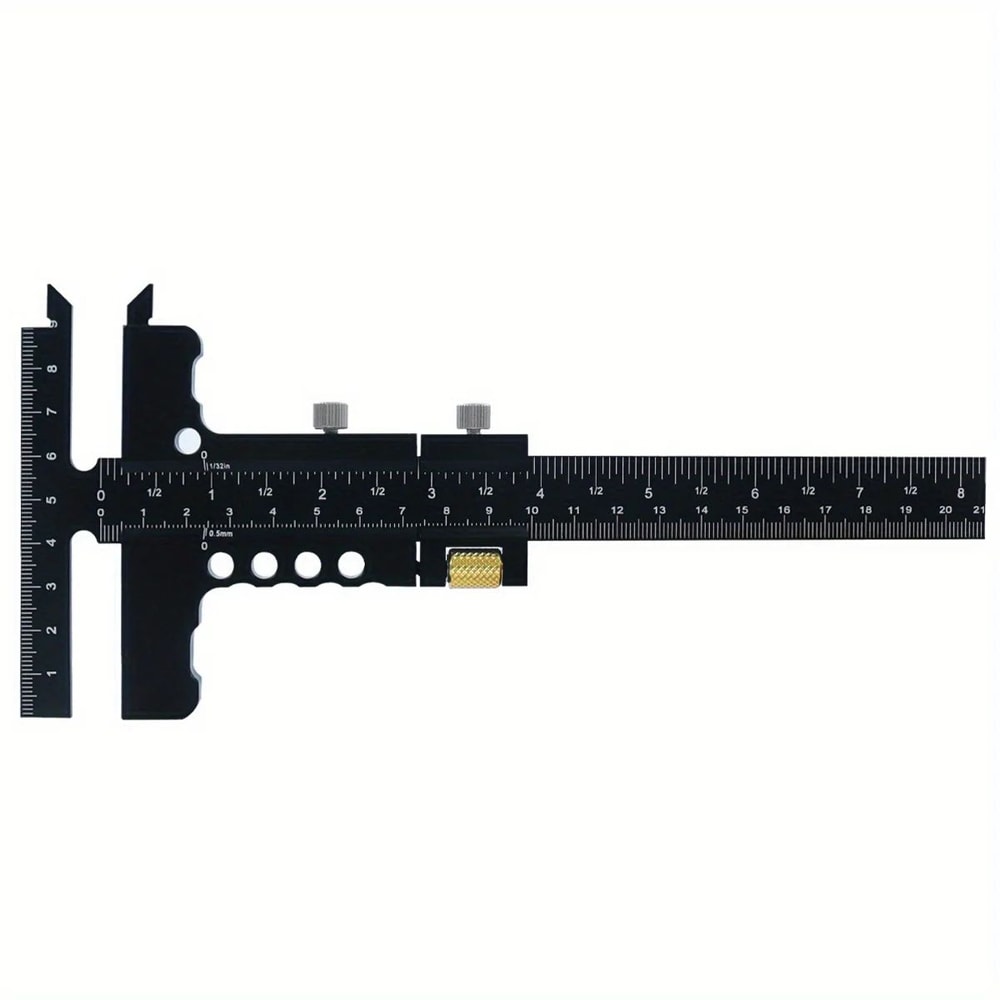 Woodworking Scriber Gauge TSquare Marking Tool Aluminum Alloy Sliding Measuring Ruler For Framing 0