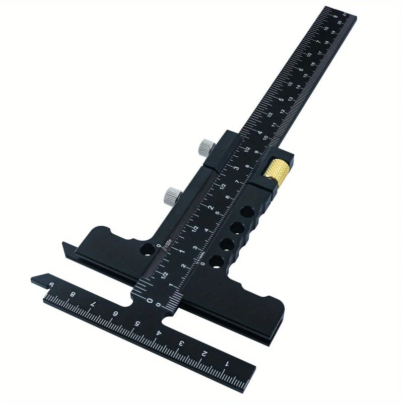 Woodworking Scriber Gauge TSquare Marking Tool Aluminum Alloy Sliding Measuring Ruler For Framing 2