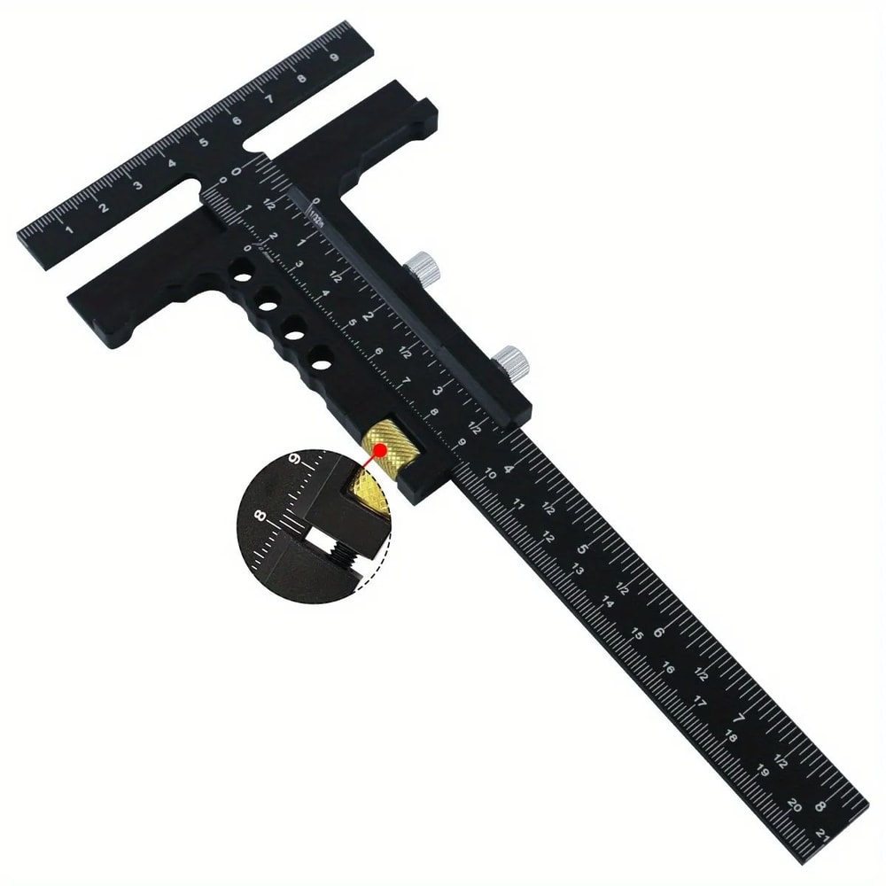 Woodworking Scriber Gauge TSquare Marking Tool Aluminum Alloy Sliding Measuring Ruler For Framing 9