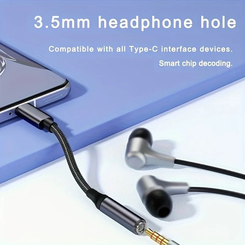 USBC To 35mm Headphone Adapter Cable Type C Audio Jack Converter For Huawei P30 Xiaomi Samsung On 4
