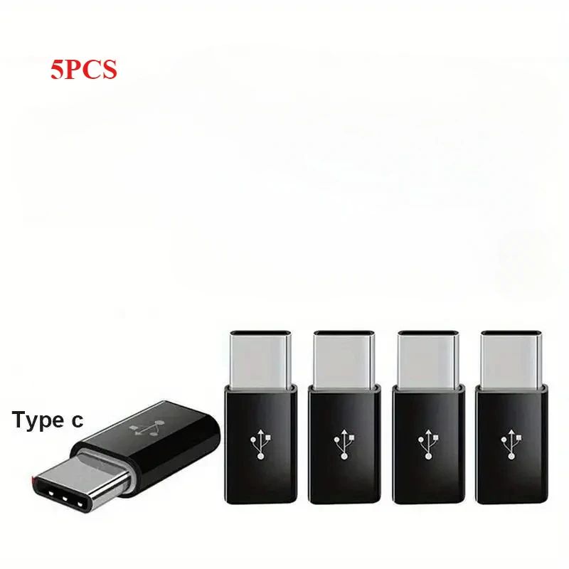 5 Pcs Micro USB Female To USBC Male Adapter Type C Converter Connector For Android Phones Tablets 7