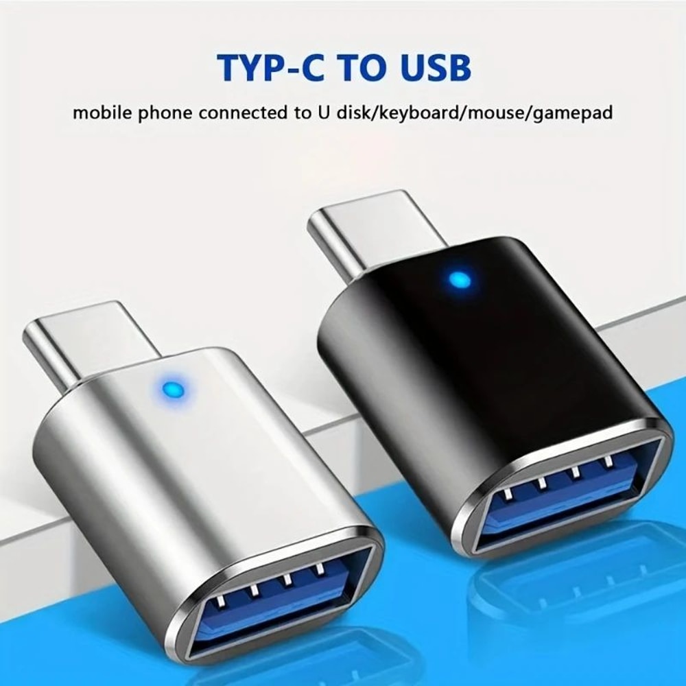 LED USB 30 OTG Adapter Converter USBAMicro USB To USBC Female Connector For Samsung Xiaomi POCO Fa 0