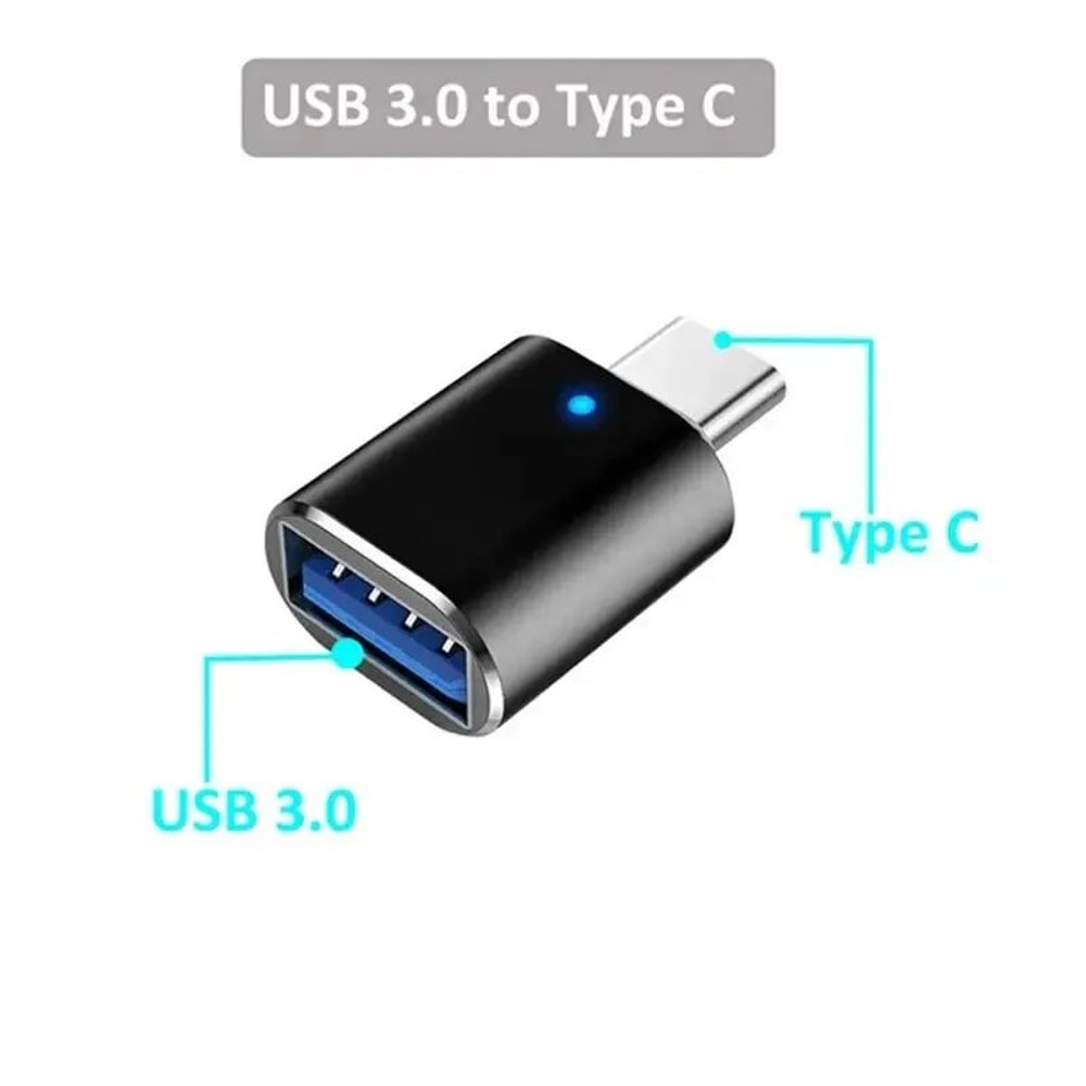LED USB 30 OTG Adapter Converter USBAMicro USB To USBC Female Connector For Samsung Xiaomi POCO Fa 2