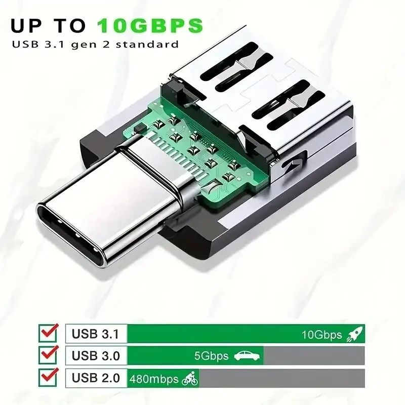 LED USB 30 OTG Adapter Converter USBAMicro USB To USBC Female Connector For Samsung Xiaomi POCO Fa 3