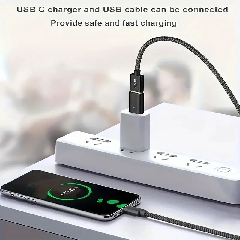 LED USB 30 OTG Adapter Converter USBAMicro USB To USBC Female Connector For Samsung Xiaomi POCO Fa 5