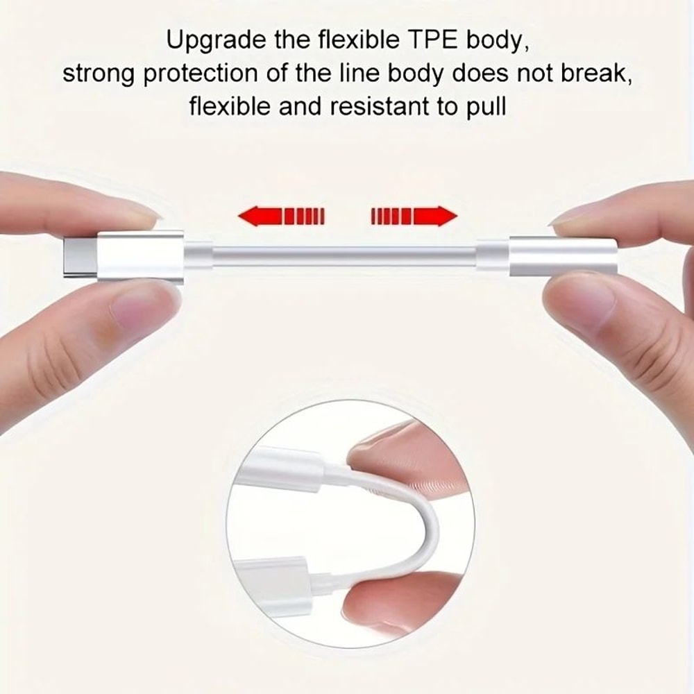 USBC To 35mm AUX Adapter Cable Type C Audio Jack Converter For Samsung Xiaomi Huawei Car Stereo 3