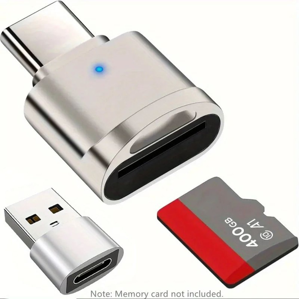 2Pack USBC SDTF Card Reader Zinc Alloy Memory Card Adapter With USBC To USB Converter For IPhone 1 0