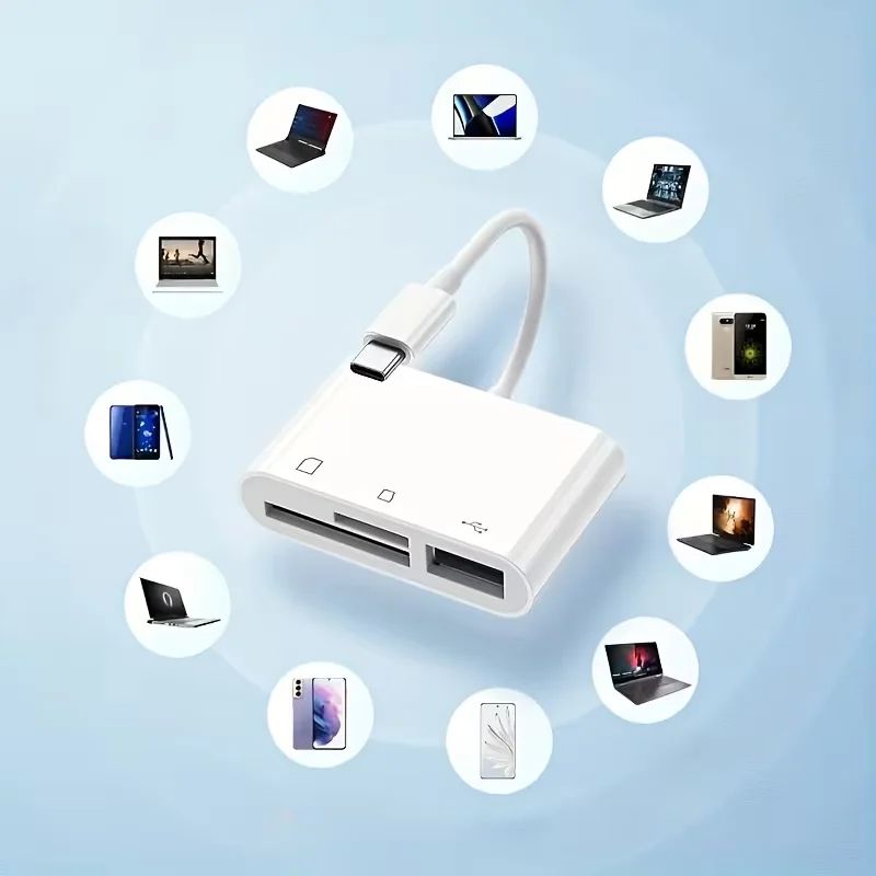 USBC SD Card Reader Adapter USBA Micro SD Memory Card Converter For IPhone 151617 IPad MacBook Pr 4