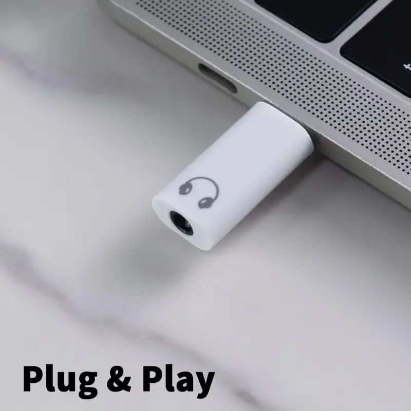 USBC To 35mm AUX Audio Adapter With Mic HiFi Headphone Jack Dongle For IPhone 1517 Pro Max Samsun 4