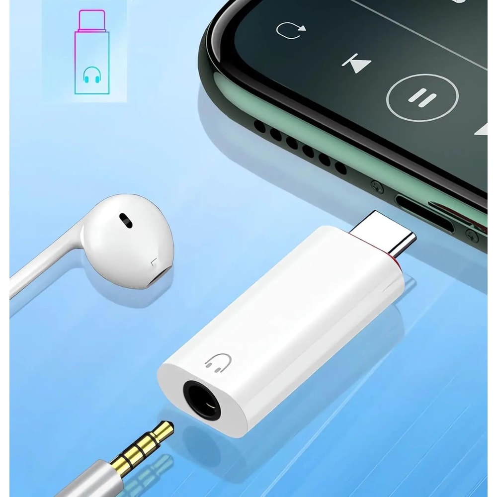 USBC To 35mm AUX Audio Adapter With Mic HiFi Headphone Jack Dongle For IPhone 1517 Pro Max Samsun 5