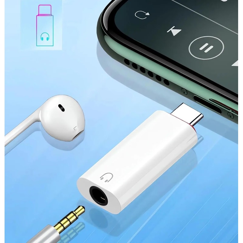 USBC To 35mm AUX Audio Adapter With Mic HiFi Headphone Jack Dongle For IPhone 1517 Pro Max Samsun 5