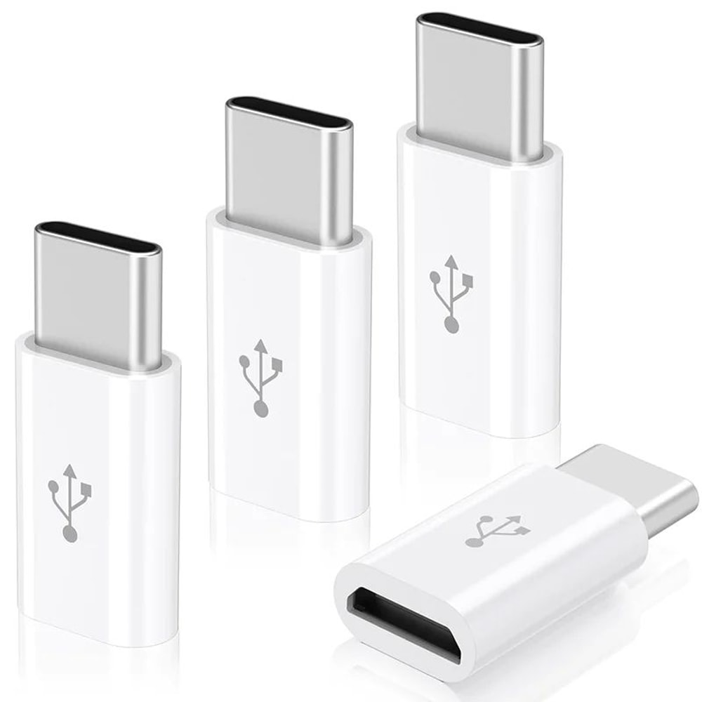 4 Pcs Micro USB To USBC OTG Adapter MicroUSB Female To TypeC Male Converter For Samsung Galaxy S10 7
