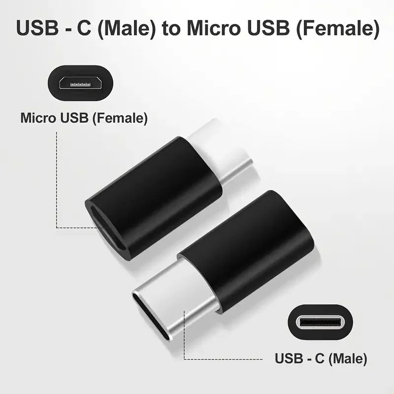 4 Pcs Micro USB To USBC OTG Adapter Cable MicroUSB Female To TypeC Male Converter For Samsung Gala 1