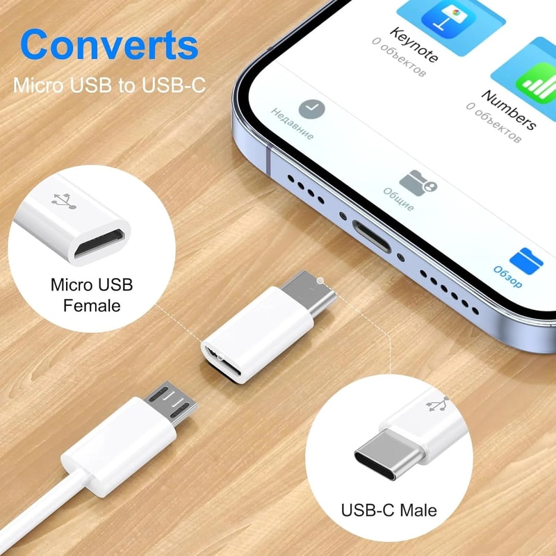 4 Pcs Micro USB To USBC OTG Adapter Cable MicroUSB Female To TypeC Male Converter For Samsung Gala 3