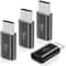 4 Pcs Micro USB To USBC OTG Adapter Cable MicroUSB Female To TypeC Male Converter For Samsung Gala 6