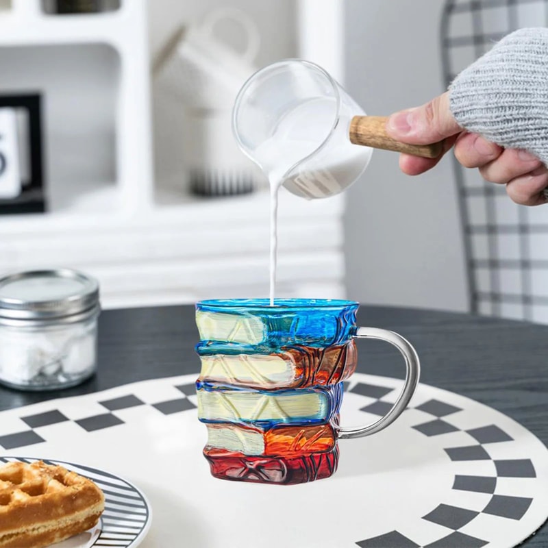 3D BookShaped Colored Glass Coffee Mug Novelty Painted Book Mug Cup Gift For Book Lovers Literatu 1